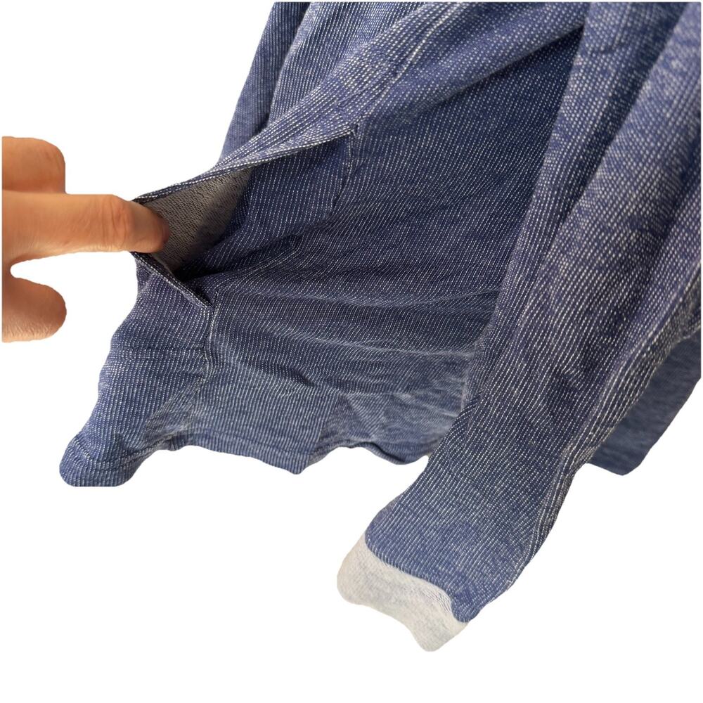 Fresh Produce Womens Large Cardigan Sweater Open Front Blue Waterfall Pockets - Picture 7 of 9